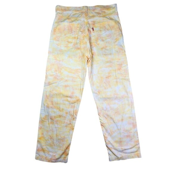 Levis Tie-Dye Jeans Size 32x30 Yellow & Orange Cotton Casual Relaxed F - Picture 14 of 15